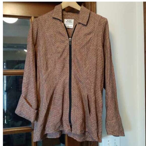 Flax linen zipper shacket. Size small. - Picture 1 of 3